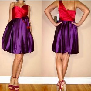 HP ❤️ 🆕 Teri Jon Romantic Girl Core Red Silk Midi Bustier Corset Party Dress 12